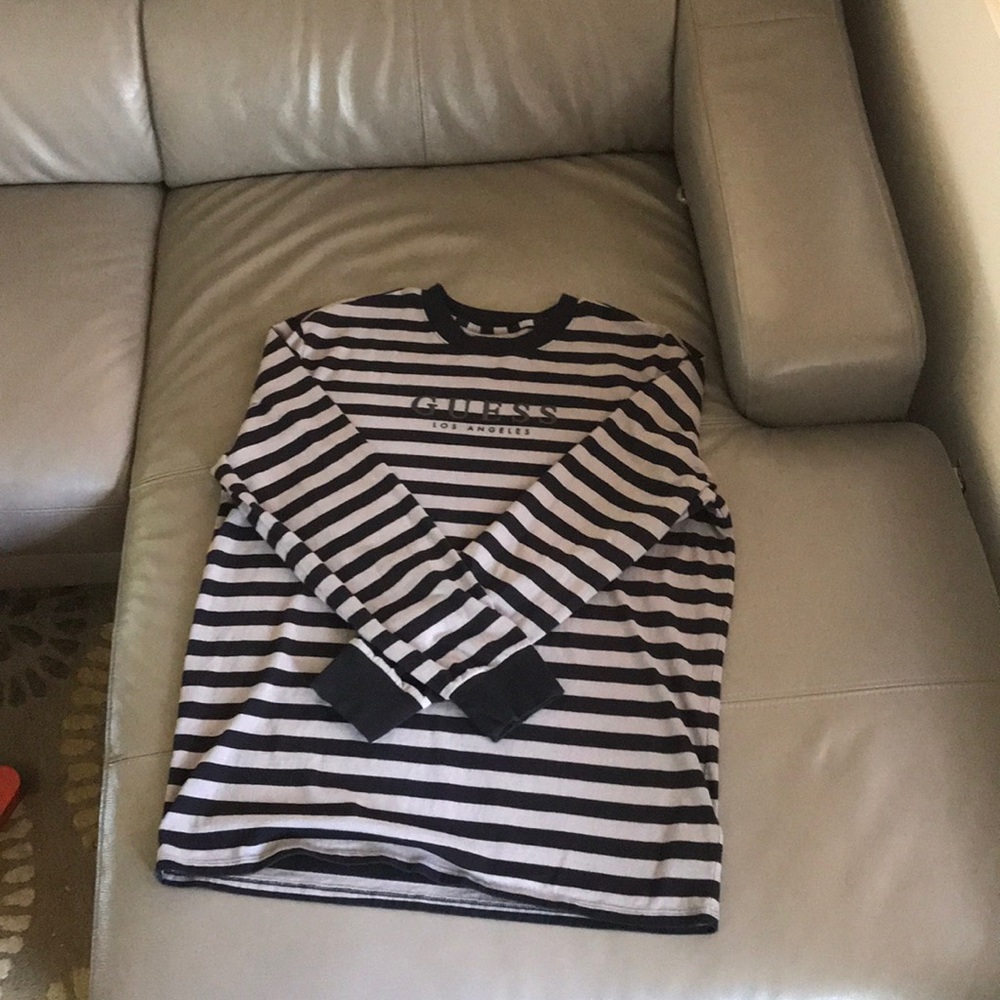Guess Grey Striped Long-Sleeve
